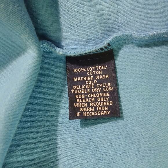 Ralph Lauren Sport Women's Large Aqua Long-Sleeved Polo 100% Cotton Yellow Logo - Picture 11 of 12